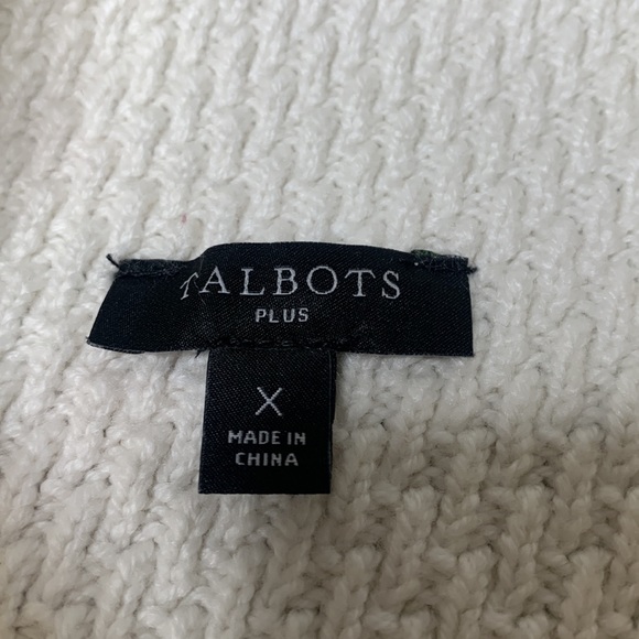 Talbots Women's Color Block Turtleneck Sweater - White, Beige, Tan - Picture 2 of 5